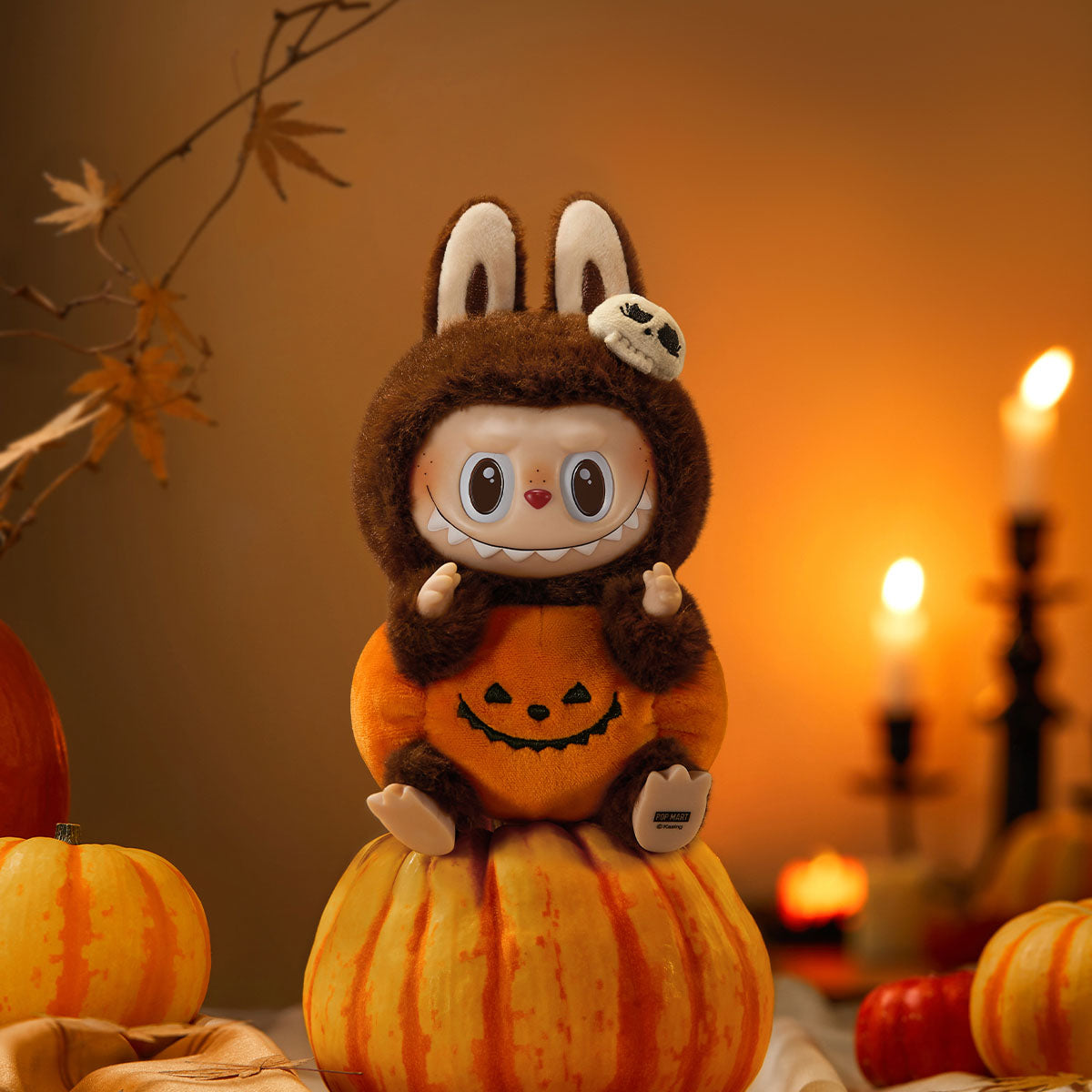 THE MONSTERS Happy Halloween Party Series - Sitting Pumpkin Vinyl Plush Pendant
